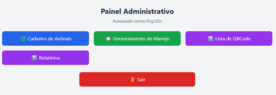 Interface do sistema FaunaPro